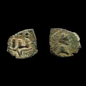 RARE JUDAEA Barbarous Issue of Alexandria Dichalkon of Trajan Roman Coin